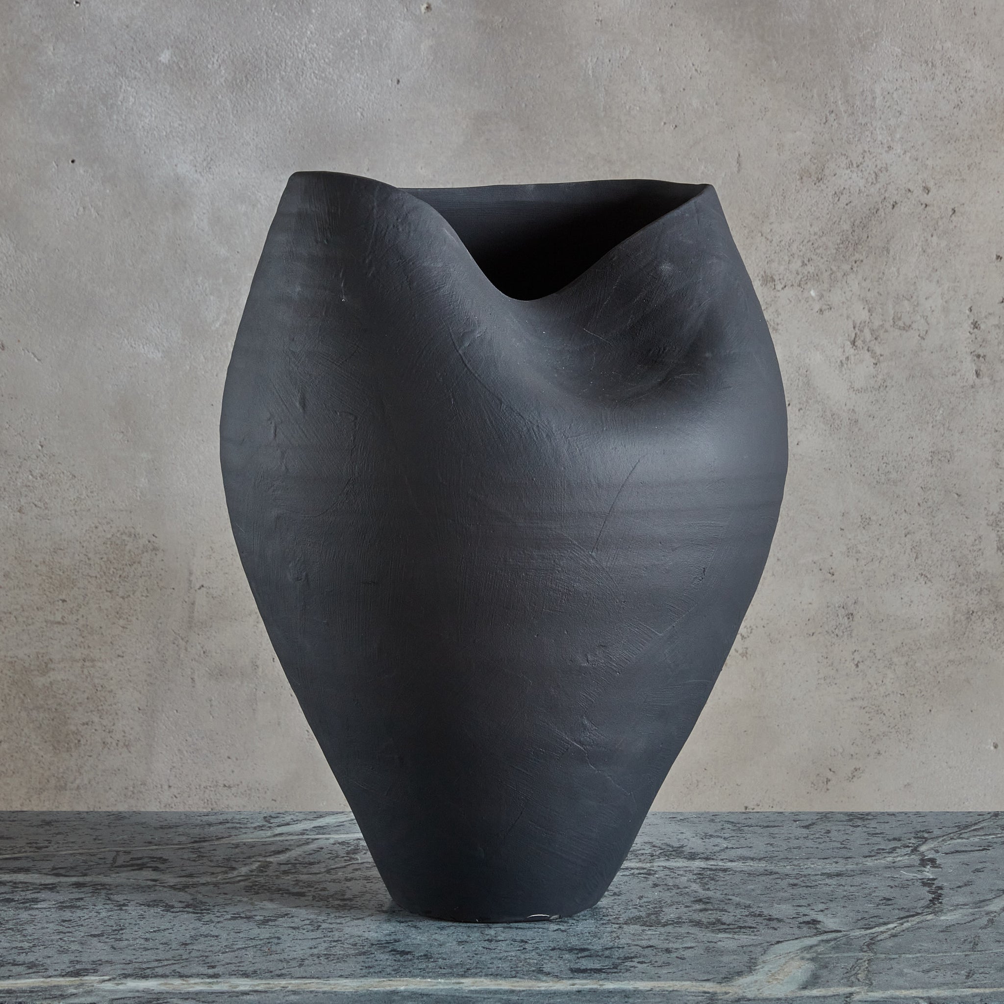 Black Valencia Ceramic Vase, Large