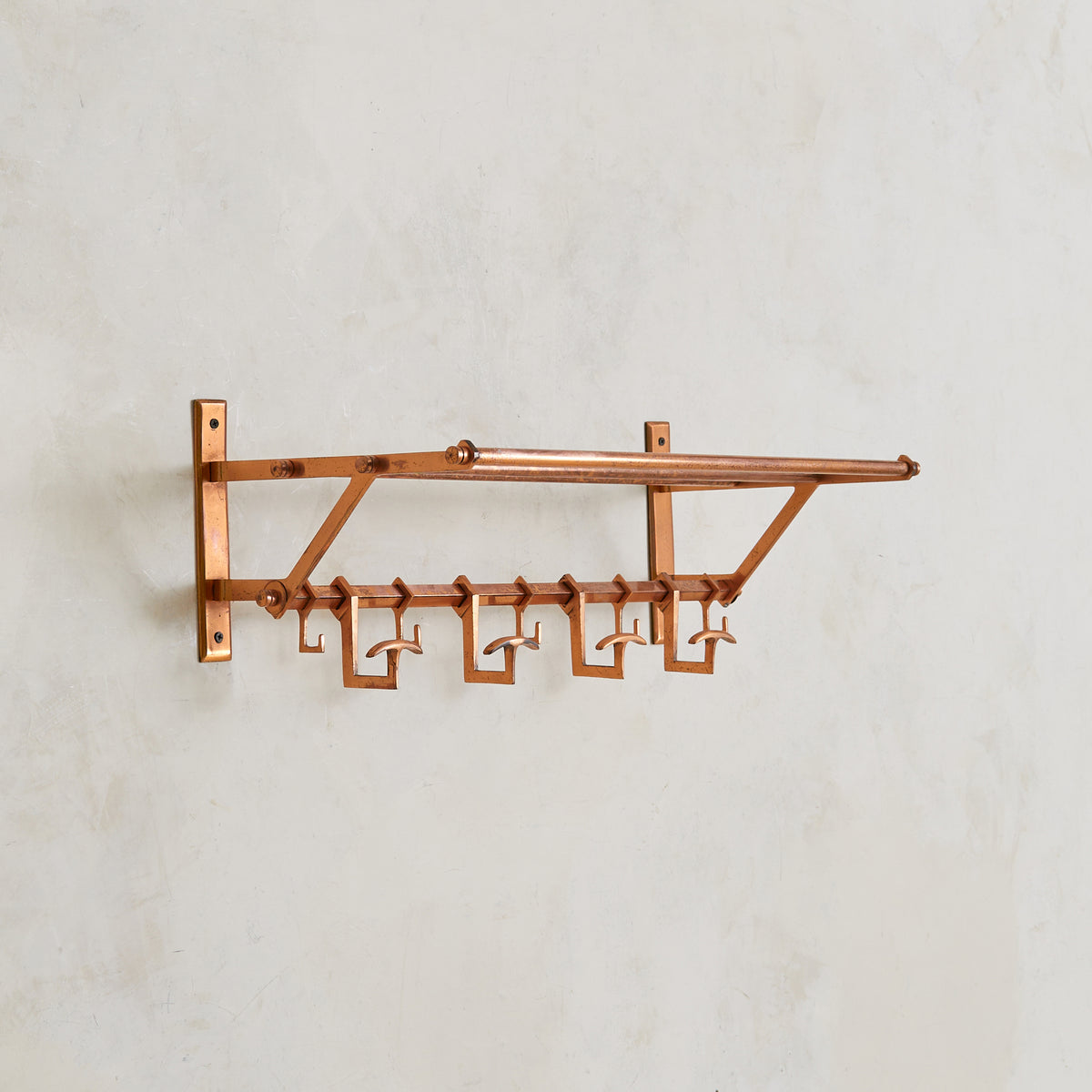 French Art Deco Copper Coat Rack | South Loop Loft