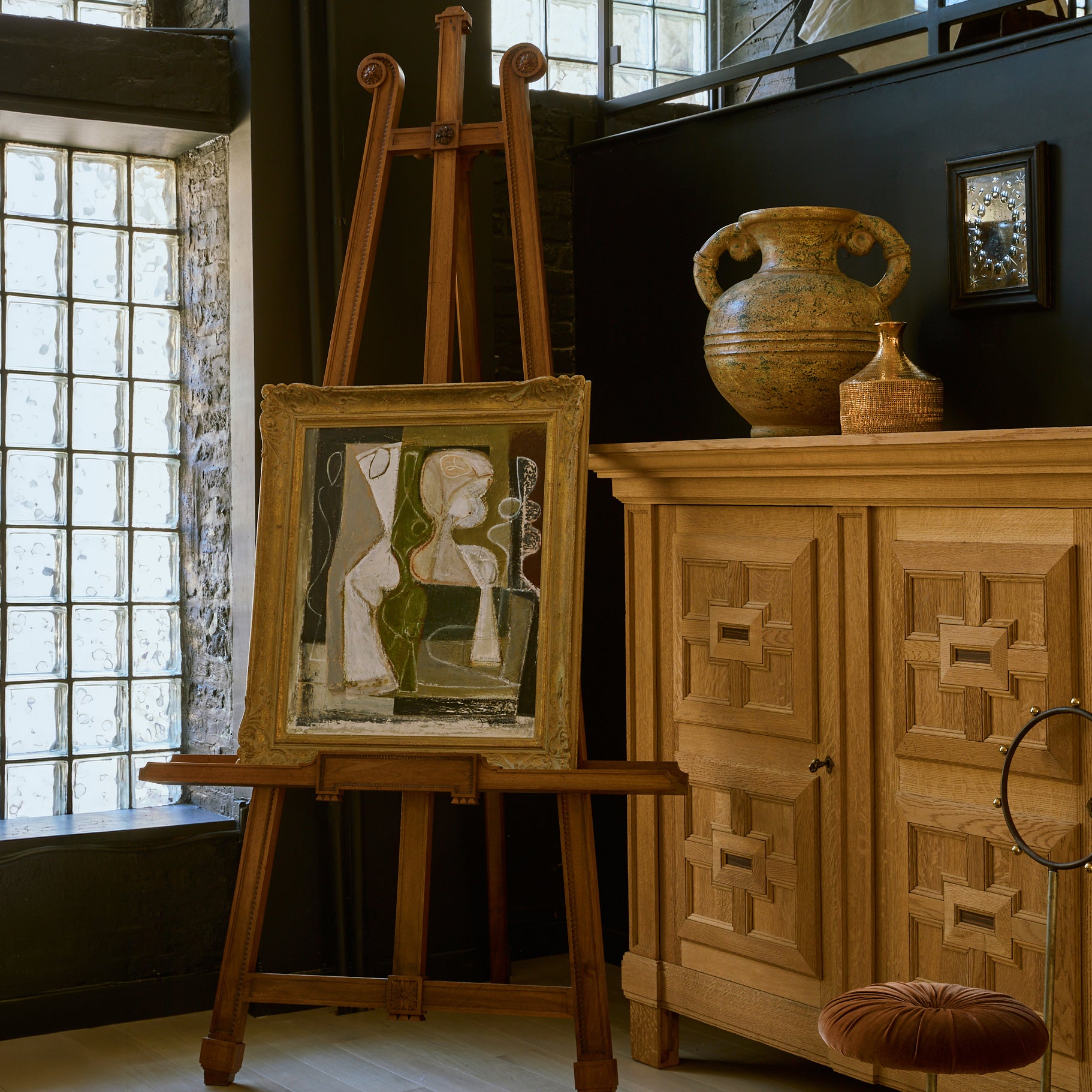 Antique French Wooden Easel | South Loop Loft