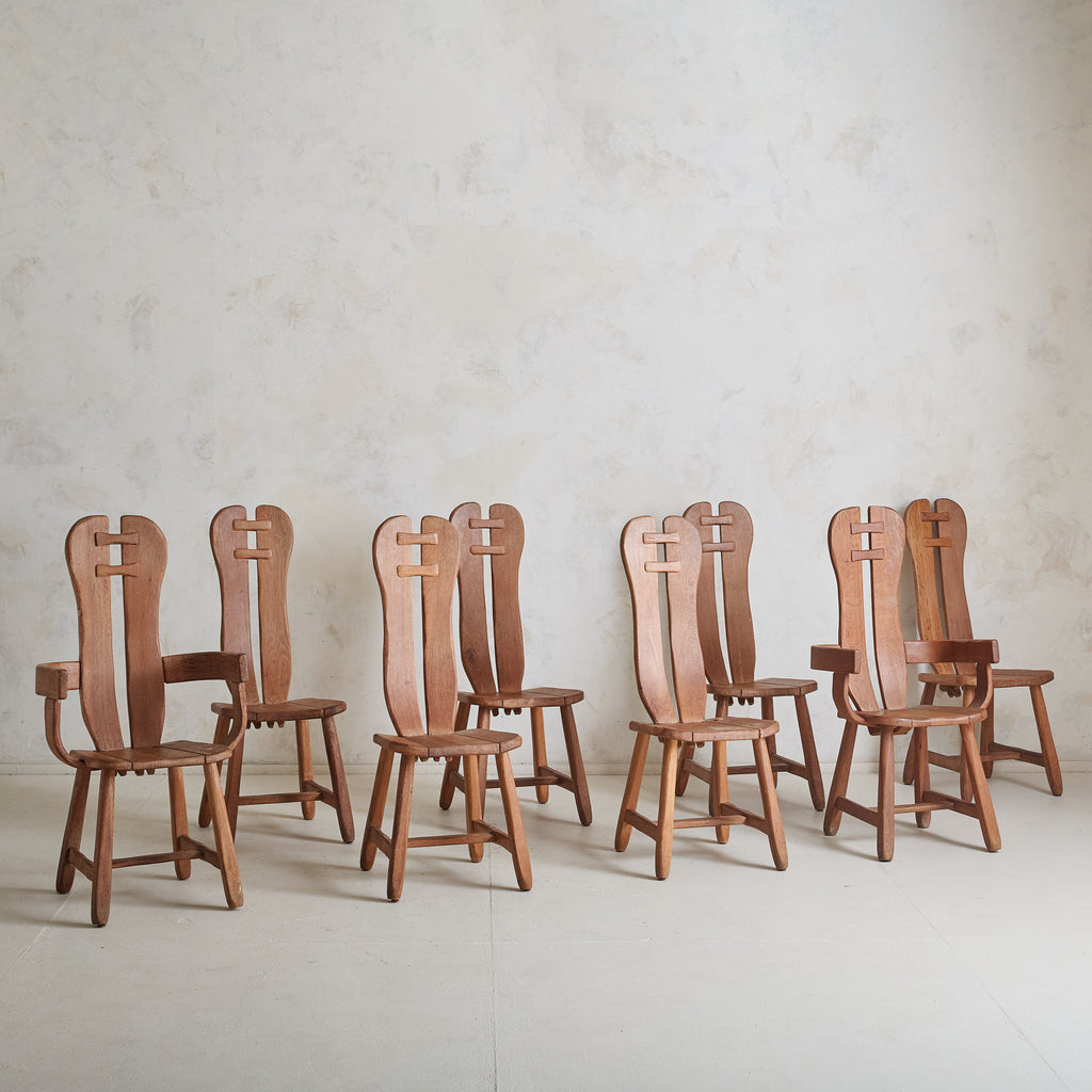 De Puydt チェア Belgian Oak Armless Dining Chair by De Puydt, 1960s - 2 Available