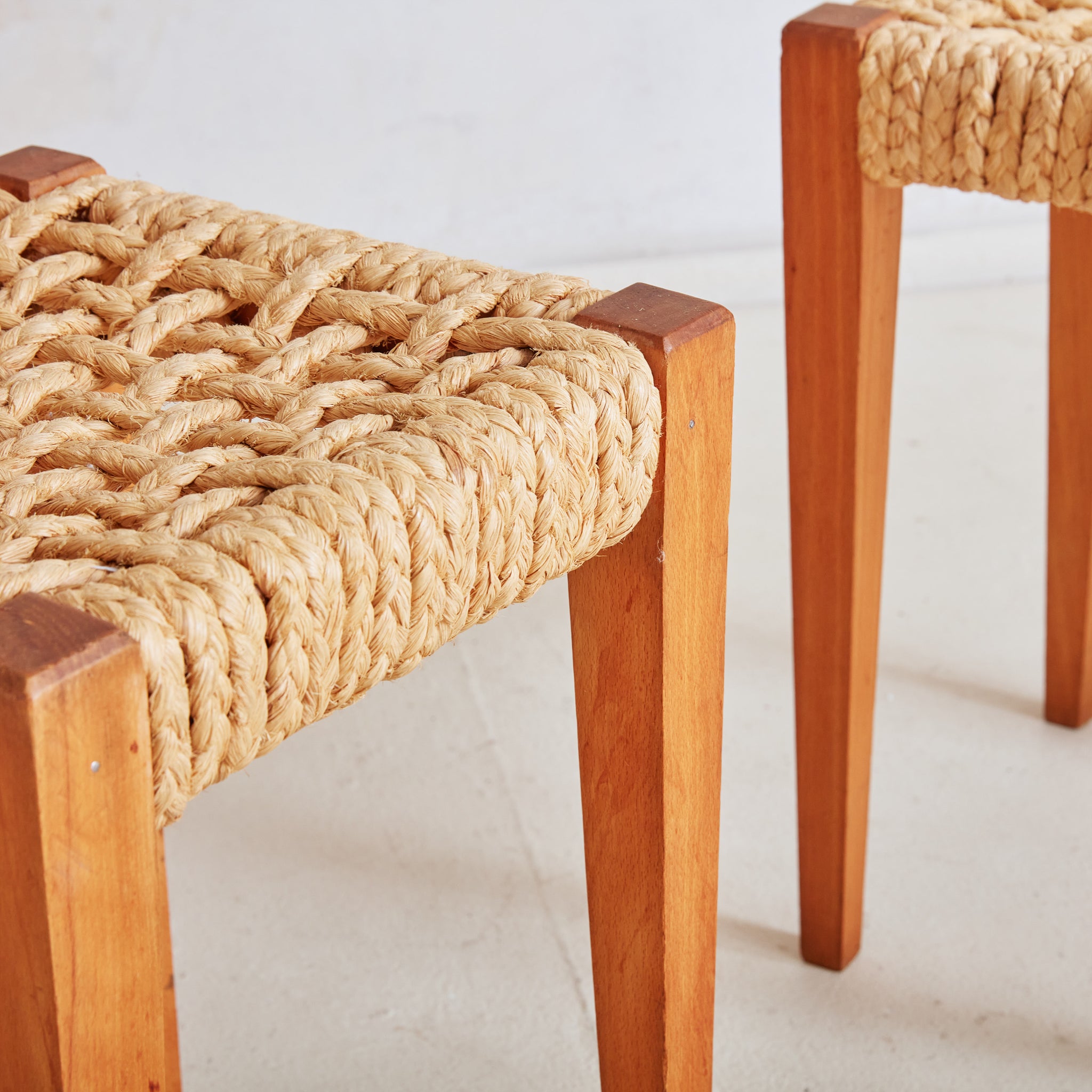 椅子(チェア)・スツール Square Rope Stool / france vintage 60s Square Rope Stool / france vintage 60s スツール 60cm