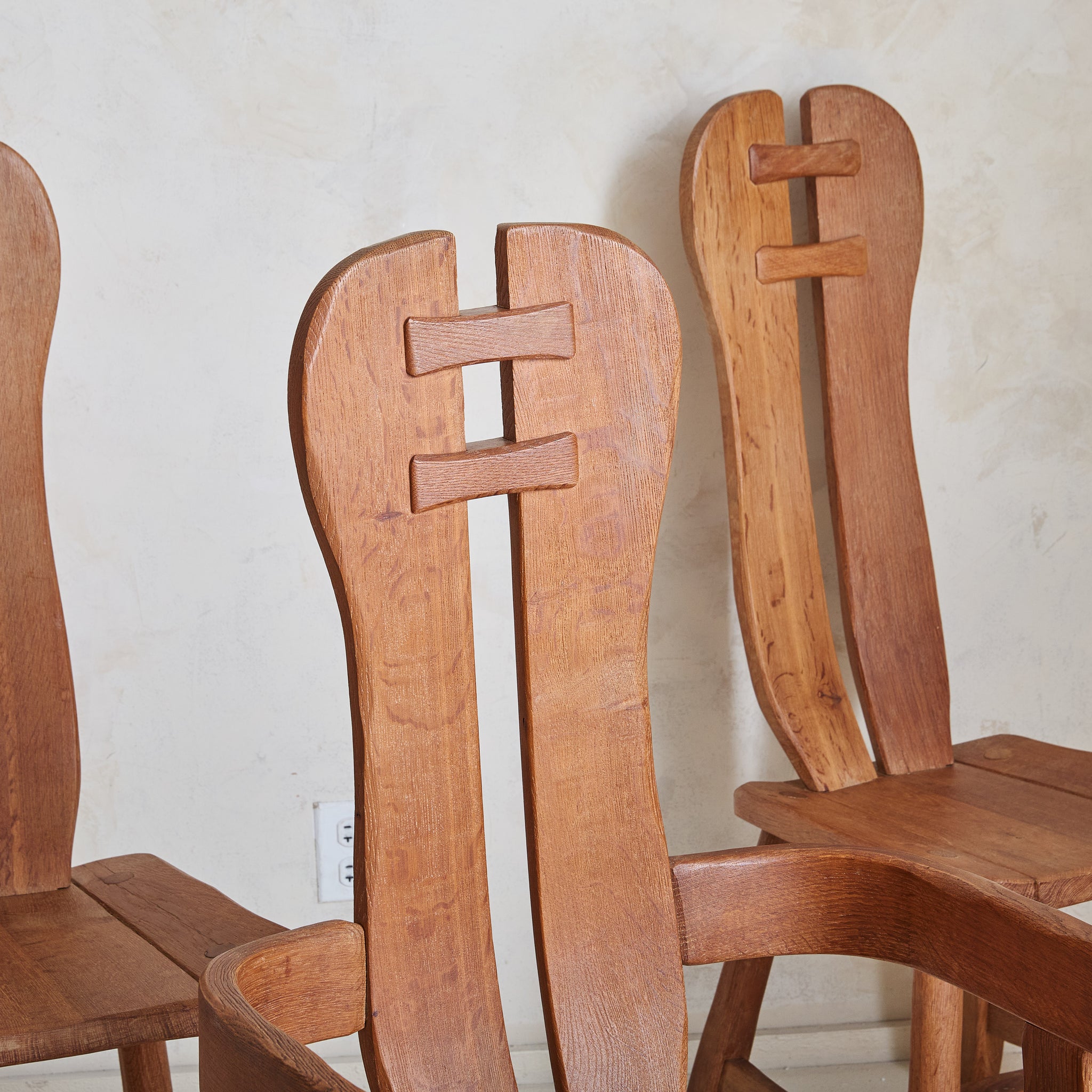 Set of 4 Belgian Oak Dining Chairs by De Puydt, 1960s