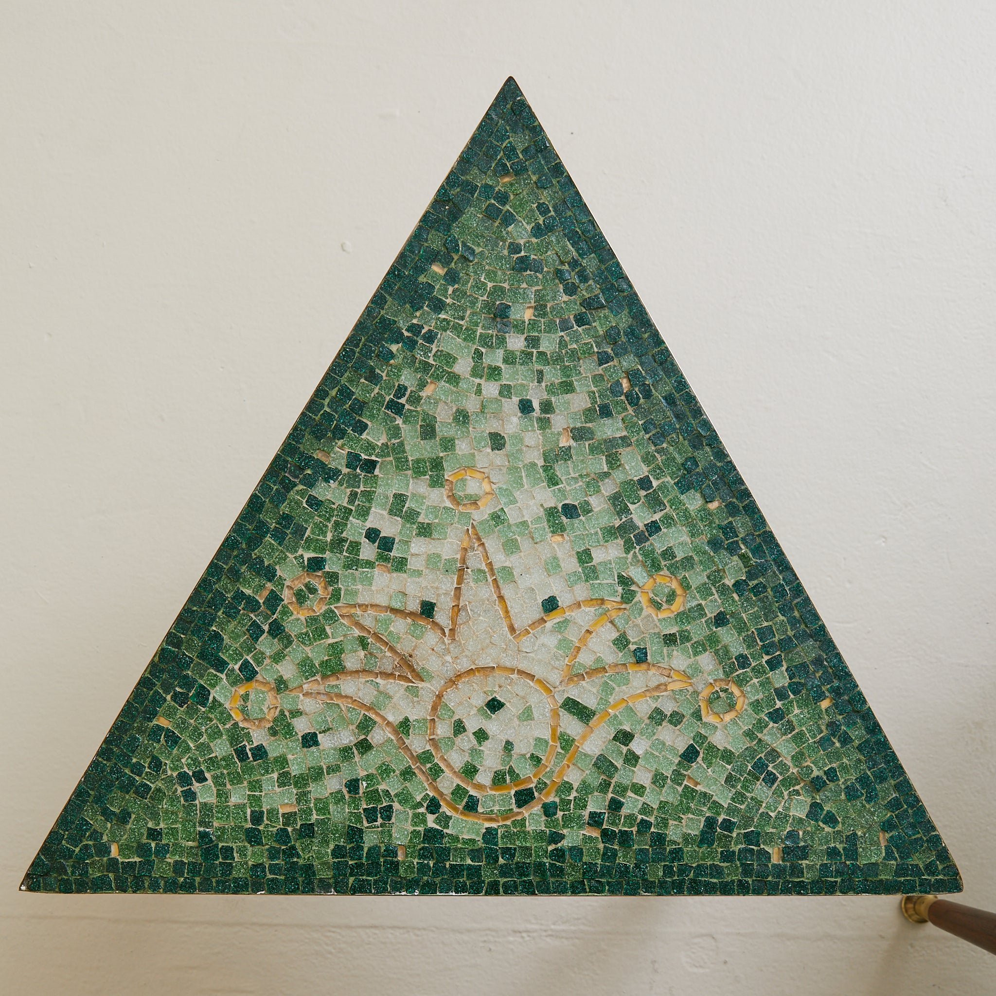 Mosaics hidràulics d'autor 　スペイン語 Mexican Green Mosaic Triangular Side Table by Genaro Álvarez, 1960s -