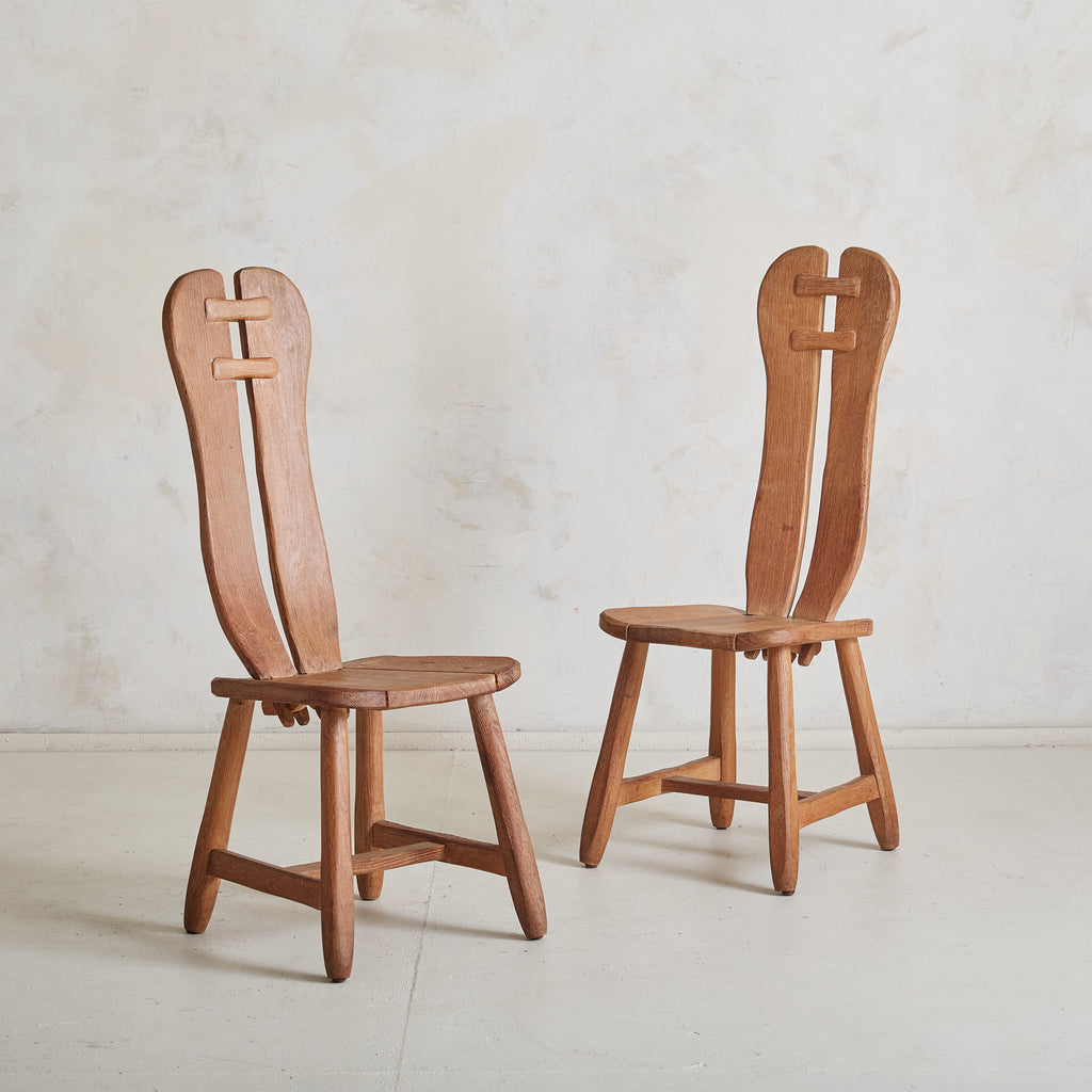 De Puydt チェア Belgian Oak Armless Dining Chair by De Puydt, 1960s - 2 Available