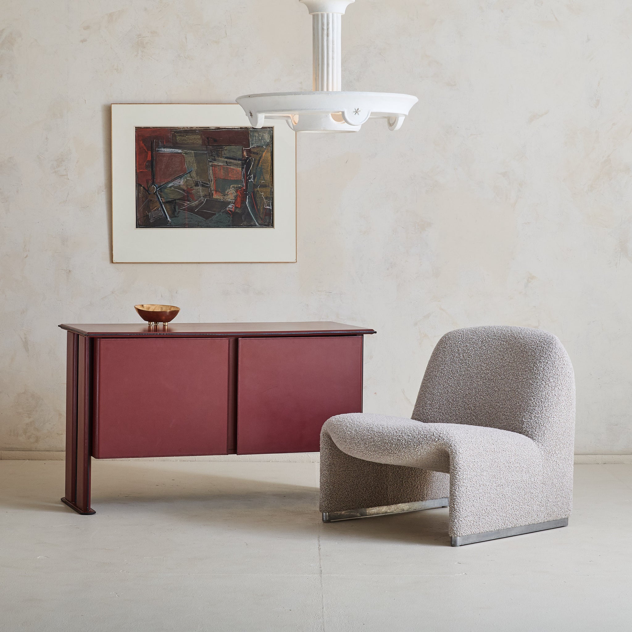 Italian 'Alky' Chair in Gray Boucle by Giancarlo PIretti for Castelli,