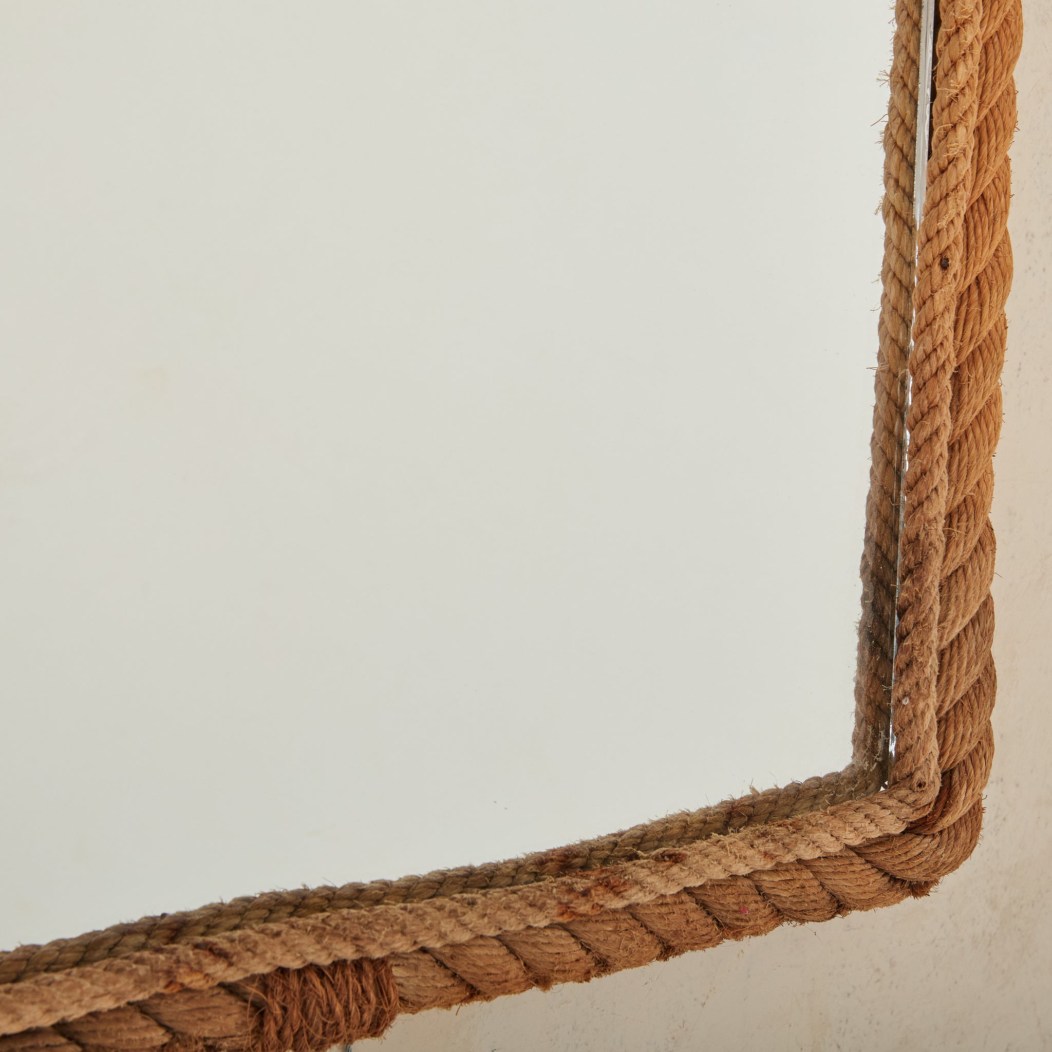 French Rope Wall Mirror Attributed to Adrien Audoux & Frida Minet, 195