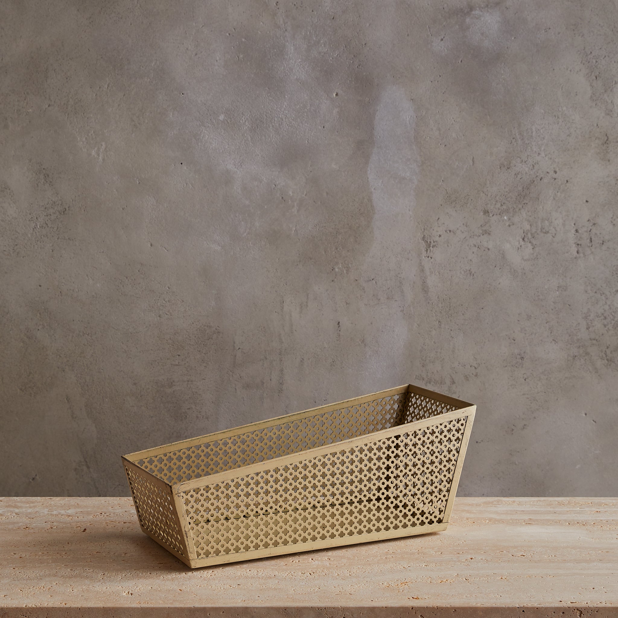 French Perforated Metal Basket in the Manner of Mathieu Matégot, 1950s