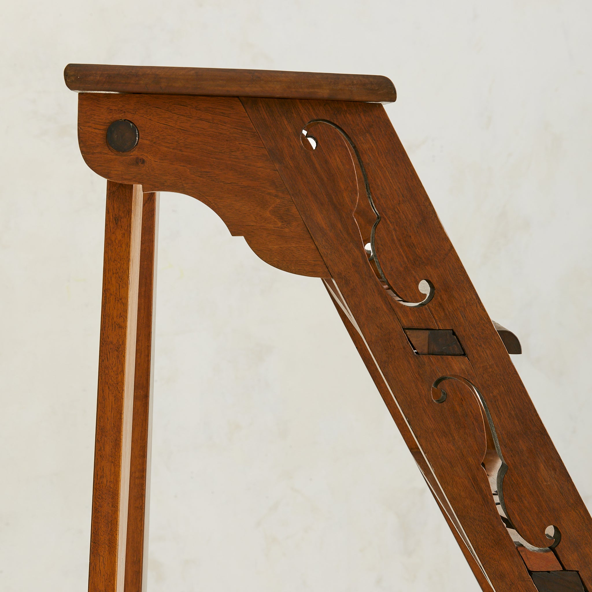 19th Century Italian Walnut Library Ladder