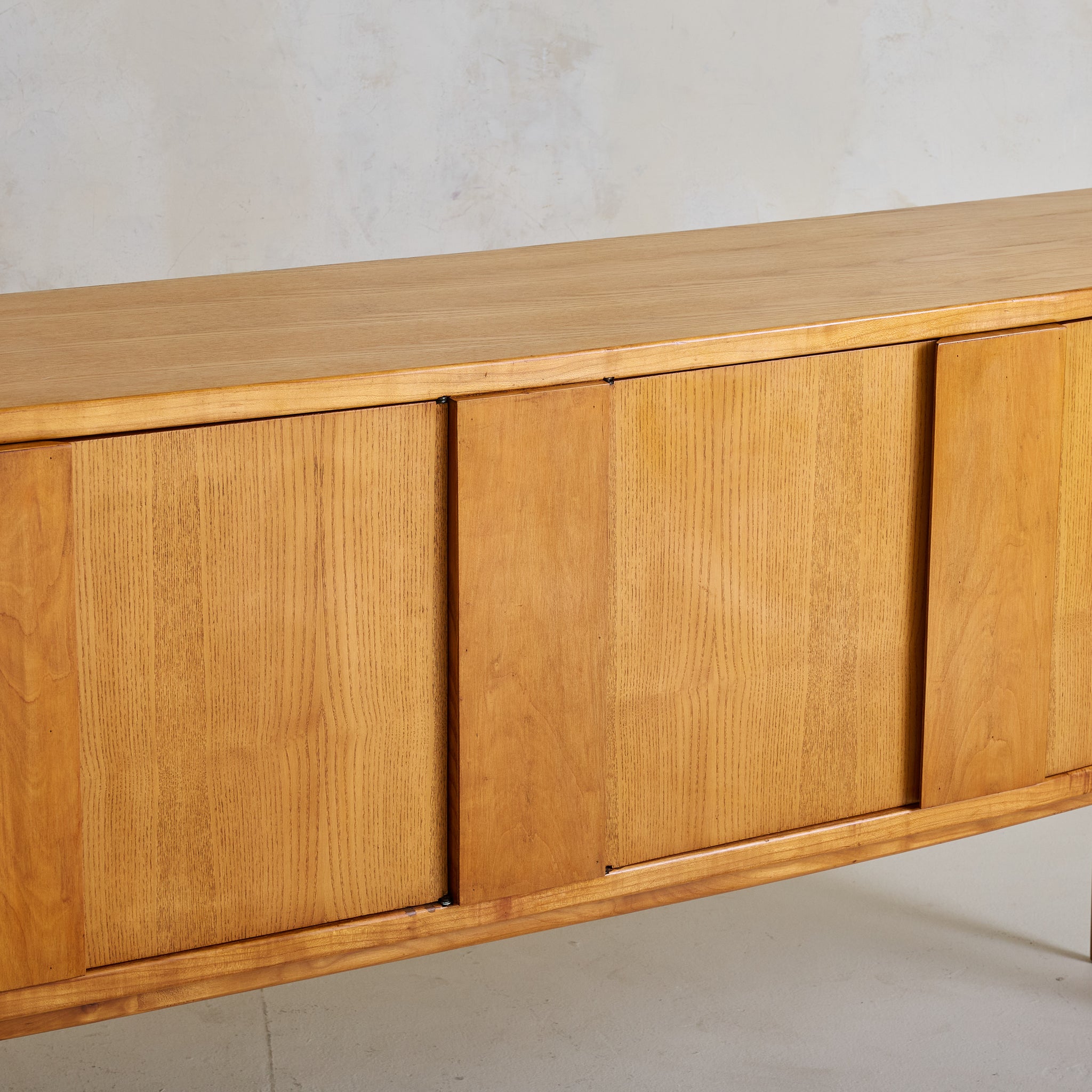 Danish Teak Bow-Front Credenza Attributed to Svend Madsen, 1960s