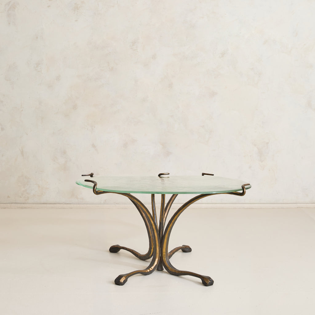 Pair of German Brutalist Bronze Nesting Coffee Tables Attributed to Lo