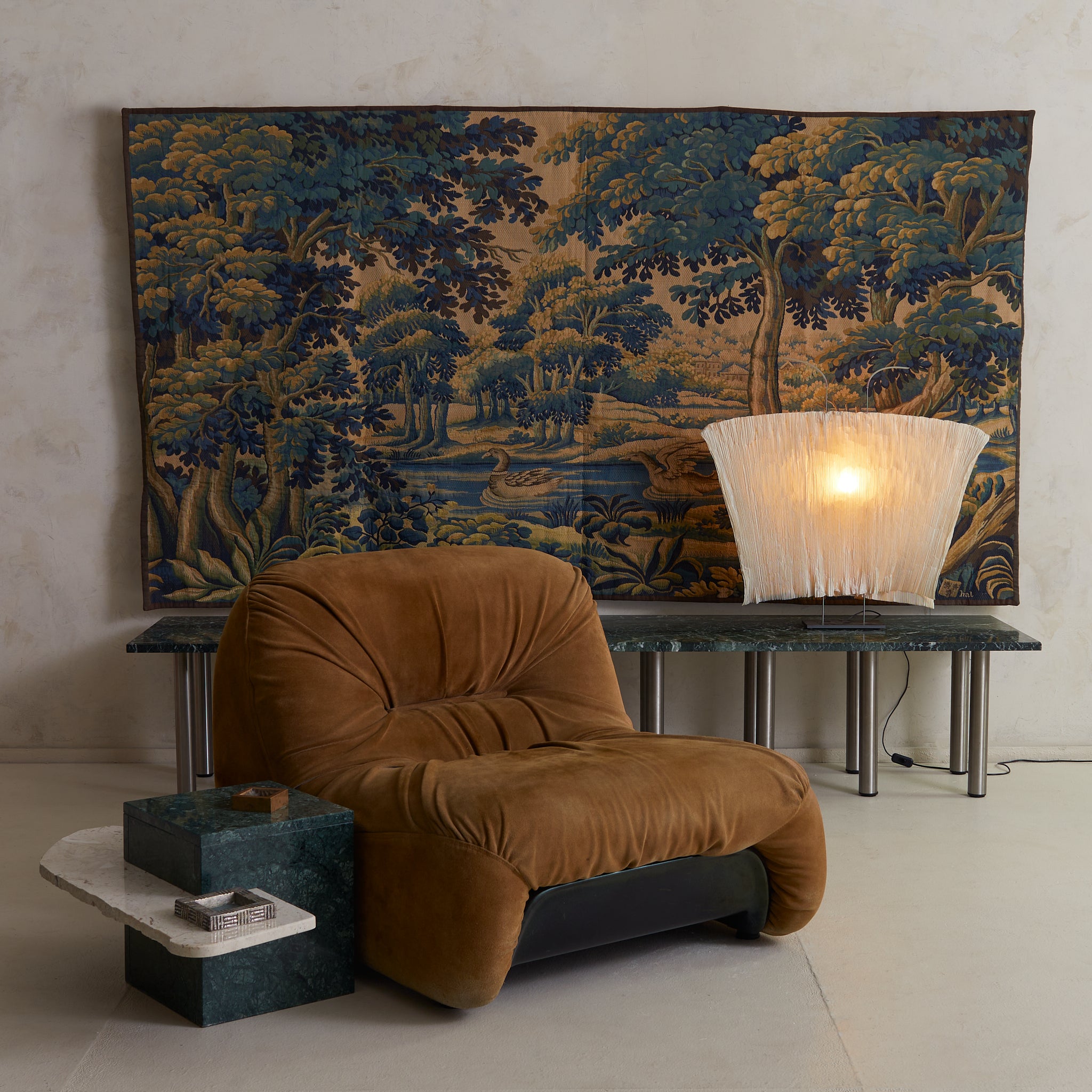 Vintage French Verdure Tapestry by Les Tapisseries D'Halluin