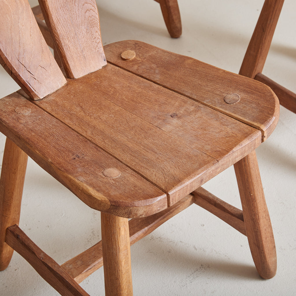 Belgian Oak Armless Dining Chair by De Puydt, 1960s - 2 Available
