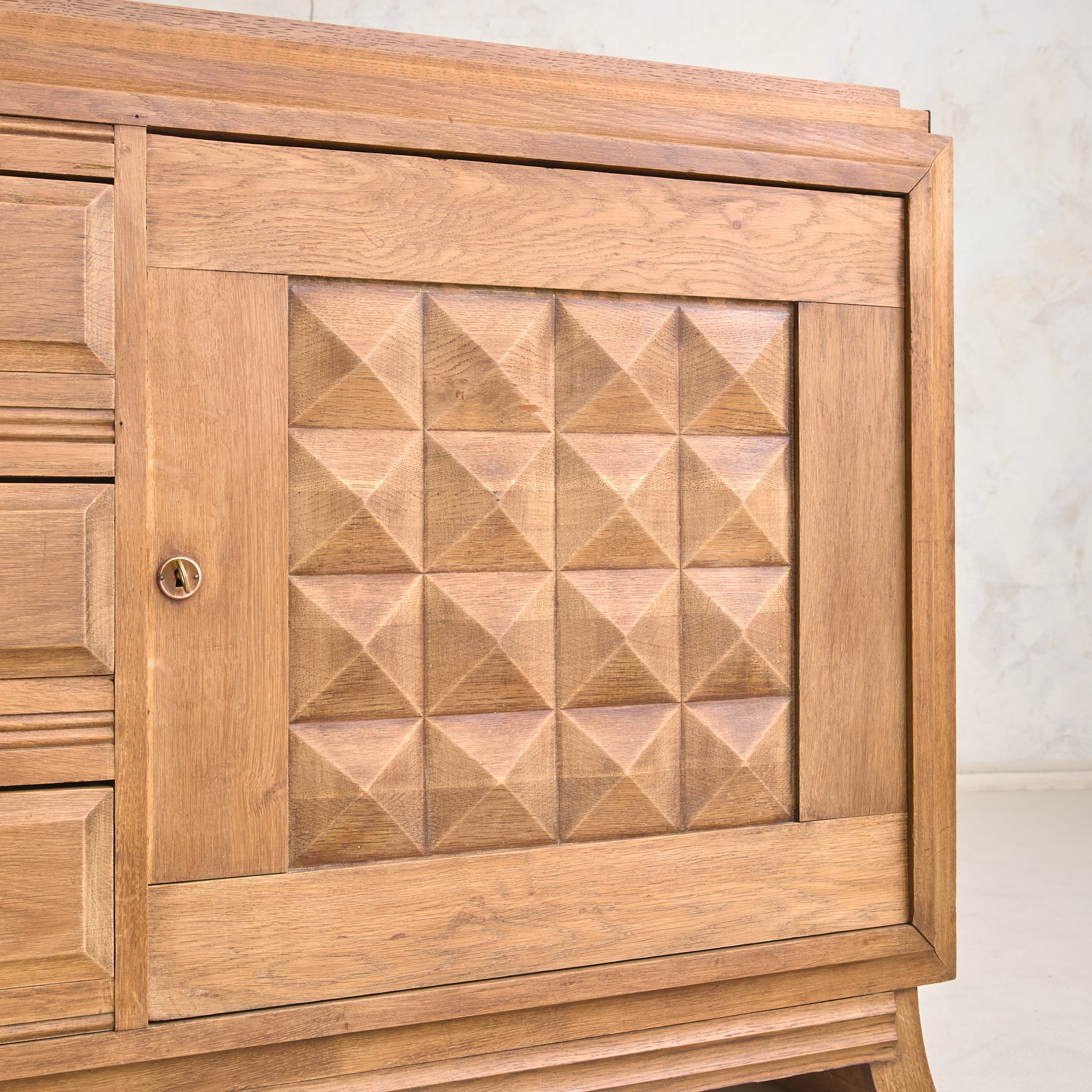 French Art Deco Oak Sideboard Attributed to Charles Dudouyt, 1940s