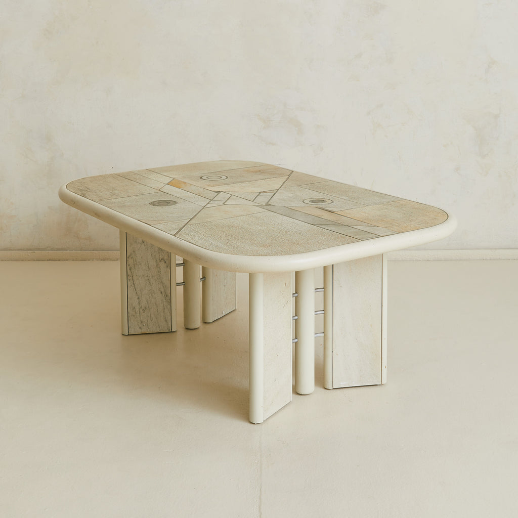 Dutch Brutalist Stone Coffee Table | South Loop Loft