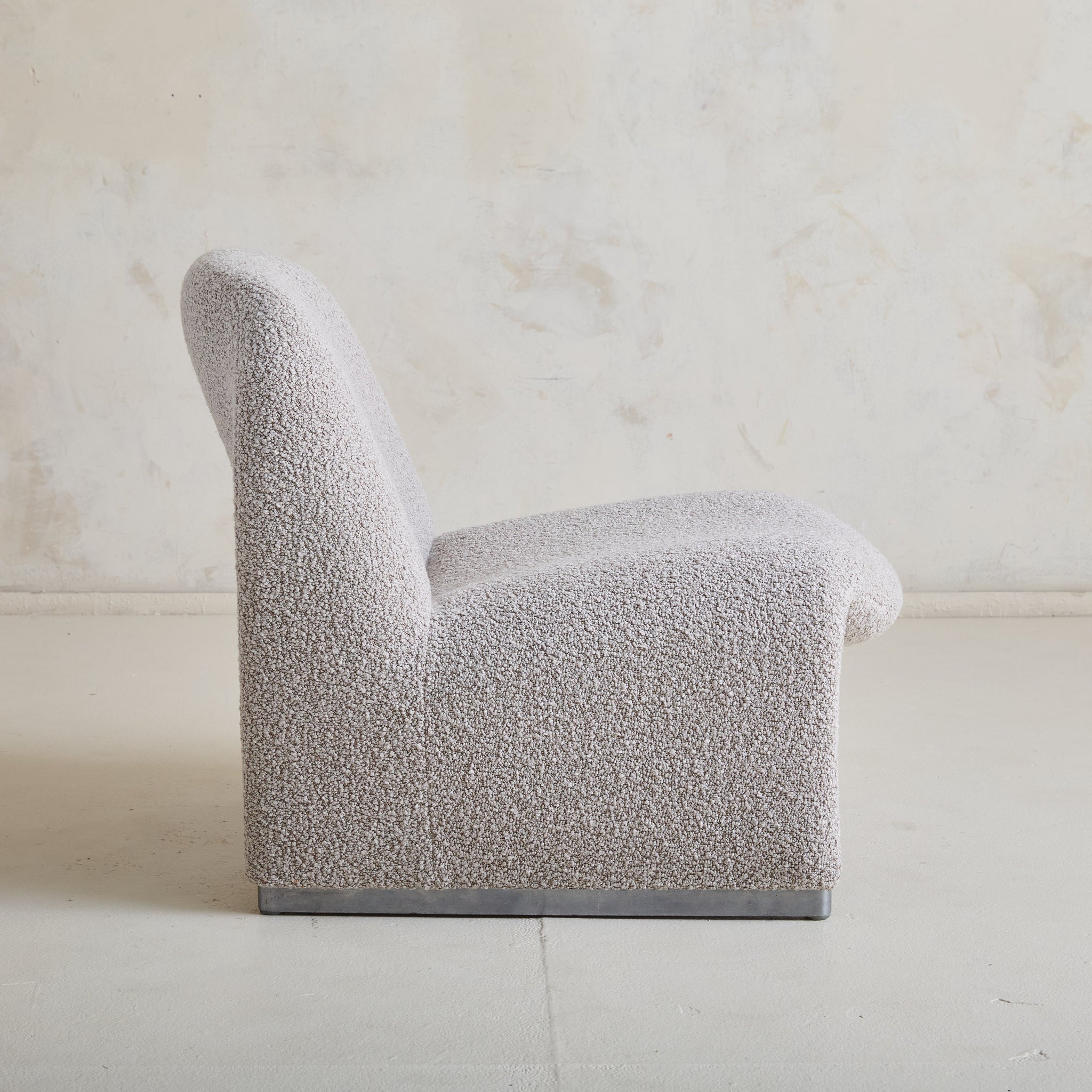 Italian 'Alky' Chair in Gray Boucle by Giancarlo PIretti for Castelli,