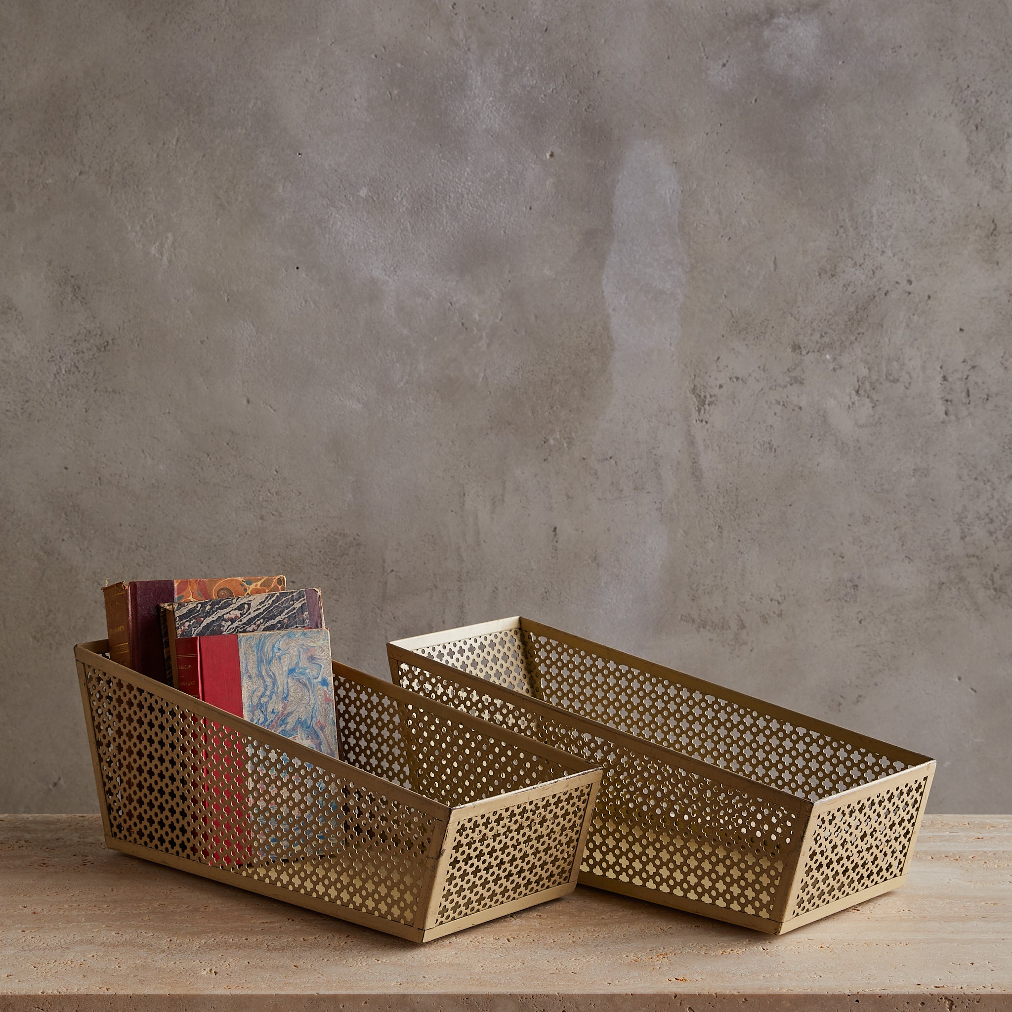 Mathieu Matégot Style Metal Basket | South Loop Loft