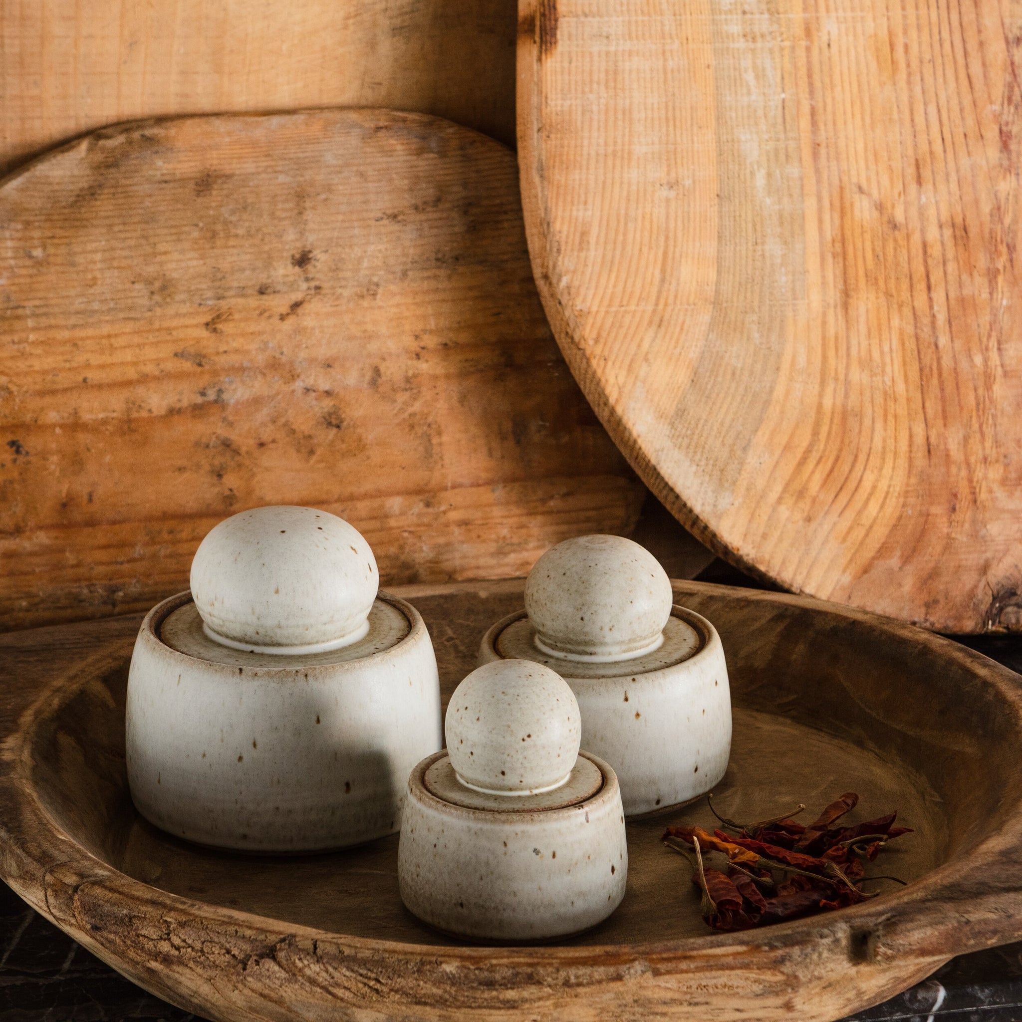 White Stash Pots by MH Ceramics - 5 Sizes Available