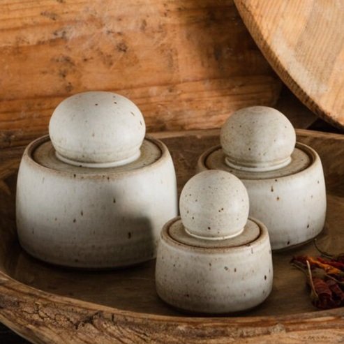 White Stash Pots by MH Ceramics - 5 Sizes Available