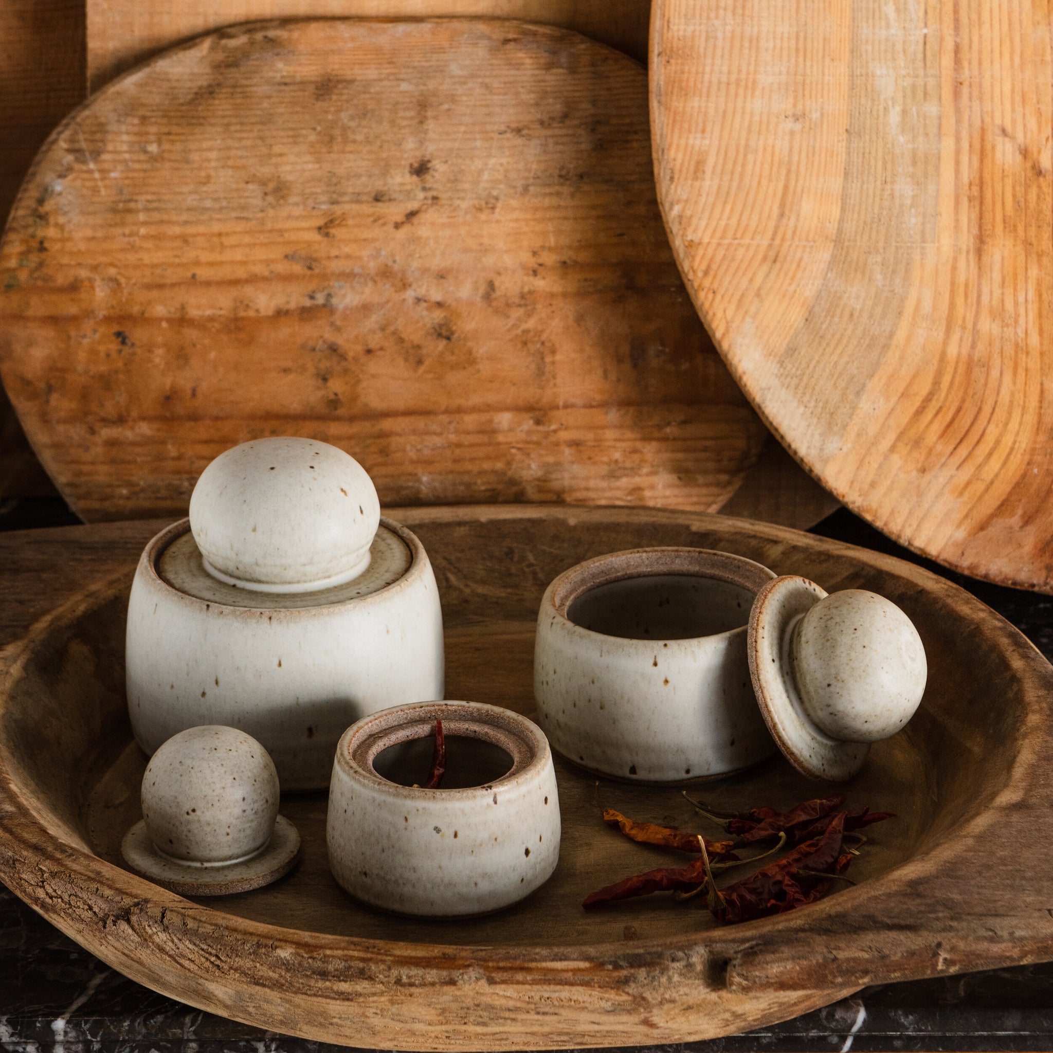 White Stash Pots by MH Ceramics - 5 Sizes Available