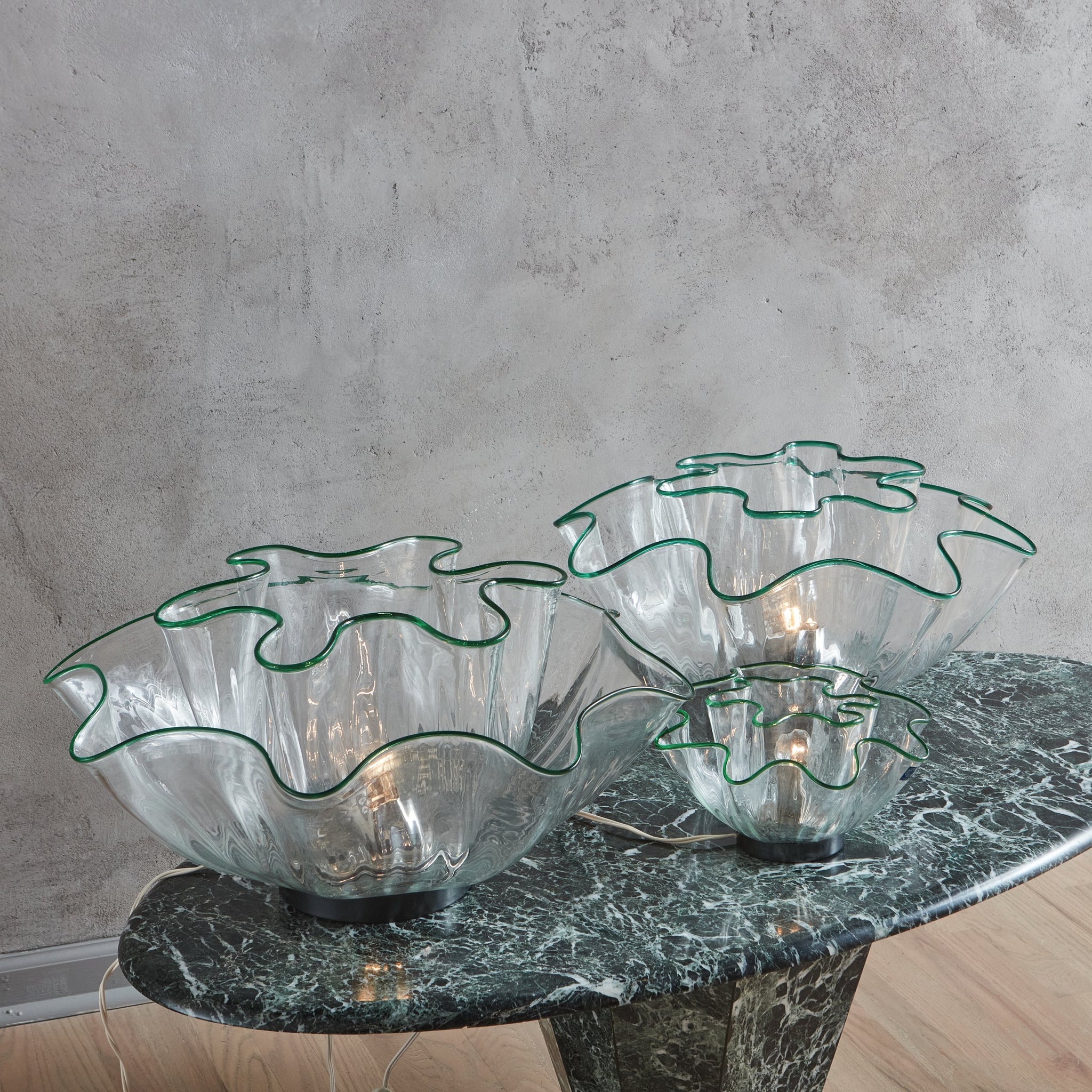 Murano Glass Galea Lamps by Adalberto Dal Lago for Vistosi, Italy 1968