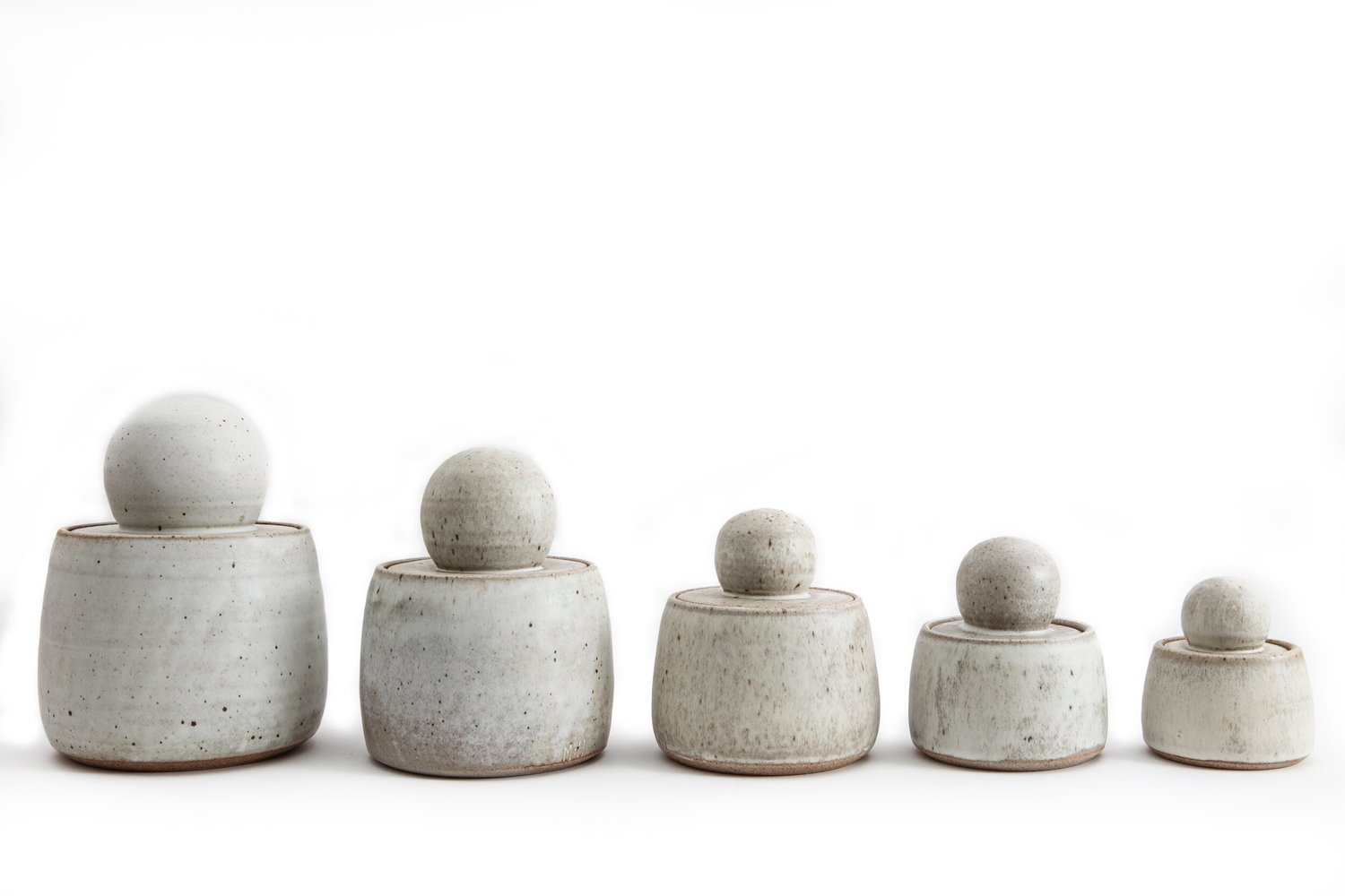White Stash Pots by MH Ceramics - 5 Sizes Available