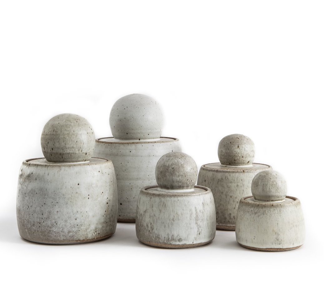 White Stash Pots by MH Ceramics - 5 Sizes Available